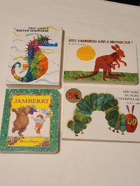 Eric Carle Caterpillar Seahorse Kangaroo Board Books, Jamberry, Lot of 4